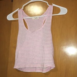 Comfy Pink/Cream Striped Crop Top